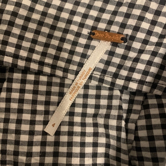 Free People Black and White Checkered Pants - Picture 2 of 3